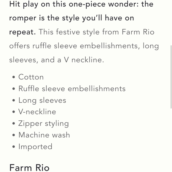 New FARM RIO Tropical Ruffle Sleeve Romper - Picture 6 of 16